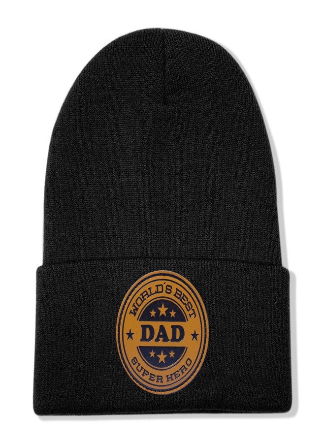 Doyesiee Best Dad Beanie Gifts from Daughter, Son, Kids, Men Knit Hat for Father's Day Birthday Christmas Stocking Stuffers (US, Alpha, One Size, Medium, Standard, Black) - Image 1